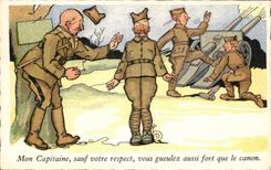 Militaria - Humorous - Humor - My Captain except your respect you gueulez - CPA