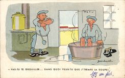 Militaria - Humorous - Humor - Illustration - the Kitchen Jean Horse - CPA