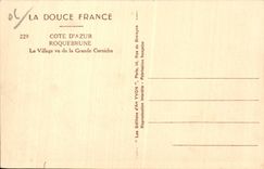 Roquebrune - Le Village vu de la Grande Corniche - CPA