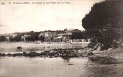 Juan les Pins - Le Casino et les Villas sur la Plage - CPA 