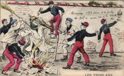 Militaria - Humor - Humorous - Illustration three years - CPA