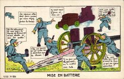 Militaria - Humor - Humorous - Canon Illustration Put out of battery - CPA