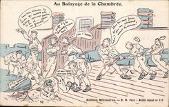 Militaria - Humor - Humorous - Balayege Illustration of barrack room - CPA
