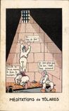Militaria - Humor - Humorous - Illustration Meditations of convicts Prison - CPA