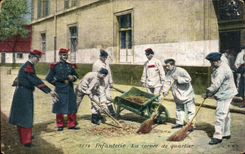 CPA Fantasy Militaria Infantry the drudgery of district