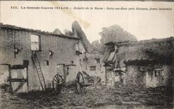 CPA Militaria the Great War 1914 Bataille of the Soisy Marne to Wood close Sezanne closes burnt