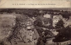 Fouras - La Plage vue des Jardins du Semaphore - CPA 