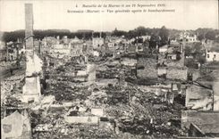 CPA Militaria Guerre 1914 Battles of the Sermaize Marne View after the bombardment