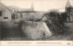 CPA Militaria War 1914 Champguyon after the bombardment