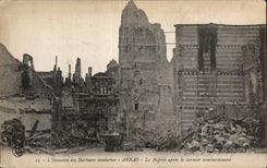 CPA Militaria War 1914 Arras the belfry after the bombardment