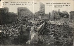 CPA Militaria Battles of the Villers Marne to the Winds Main street