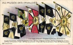 CPA Militaria Paris Museum of Invalides the first seven flags taken to the Germans