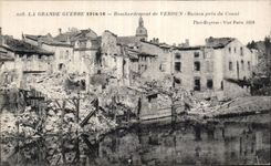 CPA Militaria War of 1914 Bombardment of Verdun Ruins close to the canal