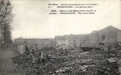 CPA Militaria the war 1914 Battles of the Frignicourt Marne main street