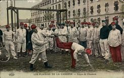 CPA Militaria pleasures of the barracks Lesson of slipper