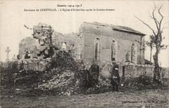 CPA Militaria Surroundings of Luneville church Erbeviller after the bombardment