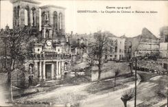 CPA Militaria Gerbeviller the vault of the castle and houses in ruins