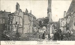 CPA Militaria Albert Quartier bombardea