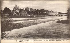 CPA Saint Aignan Le deversoir sur le Cher et la vue generale