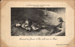 CPA La bienheureuse Jeanne d arc Joy Sommeil de Jeanne d arc veillee par un ange angel