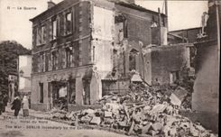 CPA Militaria Senlis fija el fuego por al hotel alemAn del norte