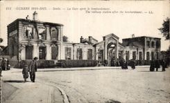 Estacion de tren de CPA Militaria Senlis despues del bombardeo