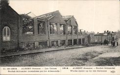 CPA Militaria Albert el fuego determinado del trinquete de Schneider de las fAbricas por al alemAn