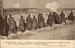 Guerra de CPA Militaria de 1914 en Flandes una infanteria colonial francesa de la separacion