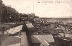 Saint Aubin - the Beach has low tide - CPA
