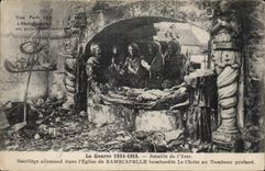 CPA Militaria War of 1914 Bataille of Yser Church of Ramscapelle