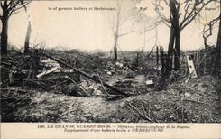 CPA Militaria the large war 1914 Offensive free angalaise of the Sum Site a battery german has Herbecourt