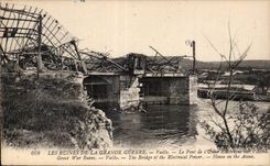 CPA Militaria the Great War 1914 Vailly Le bridge of machines electric on Aisne