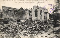 CPA Militaria the war of 1914 Heiltz Maurupt Battles of the Marne destroyed Houses