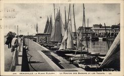 Deauville - the Flowered Beach - the Pontoon of the Basins and Yachts - CPA