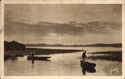 Amarra de Gasgogne - crepusculo en la charca de Leon - CPA