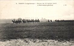 CPA Militaria Paris Longchamps Re-examined of July 14th 1907 state general major