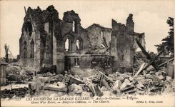 CPA Militaria ruins of the Anizy Great War the Castle church