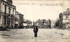 CPA Militaria War 1914 Albert the place of town hall