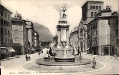 Dauphine - Grenoble - Le Monument du Centenaire et la Cathedrale - CPA 