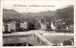 Dauphine - Grenoble - Vue Generale et le Cours Jean Jaures - CPA 