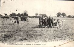 CPA Militaria ARtillerie En batterie 