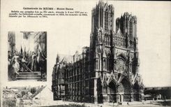 CPA Militaria War 1914 Reims Cathedral Jeanne arc