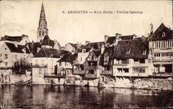 Argenton - Rive droite - Vieilles Galeries - CPA 
