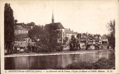Argenton sur Creuse - Le Deversoir sur la Creuse - L Eglise St Benoit - CPA 