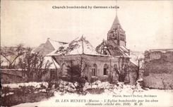 CPA Militaria ruins of the Great War the meneux church bombardee by the German shells