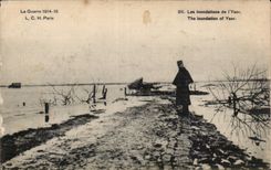 CPA the war 1914 floods of Yonne