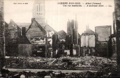 CPA Militaria War of 1914 Albert Une street bombardee