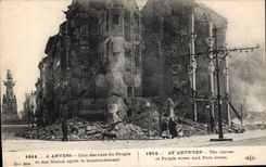CPA Militaria War of 1914 Anvers Coin of the streets of the people and gueux after the bombardment