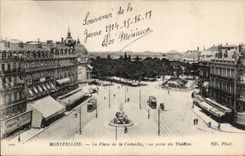 CPA Montpellier Place de la Comedie Vue prise du theatre Esplanade Tramway