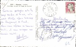 CPSM Hossegor Canoeing in front of the beach of Bourret